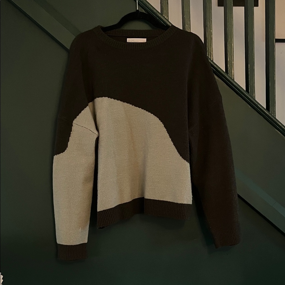 Oak + Fort Brown/Green and Mint Knit Sweater